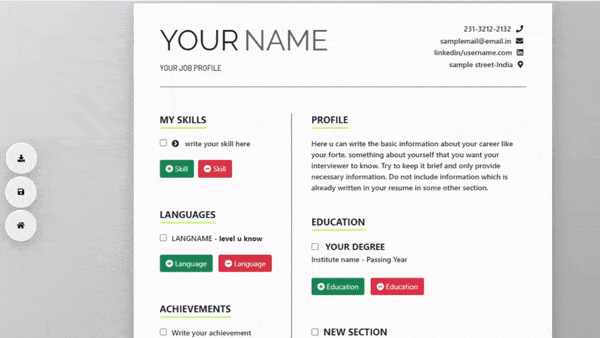 Create a Resume Builder with HTML, CSS, and JavaScript.gif